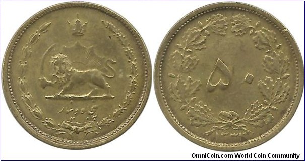 IranKingdom 50 Dinar SH1332(1953) M. RezaShah