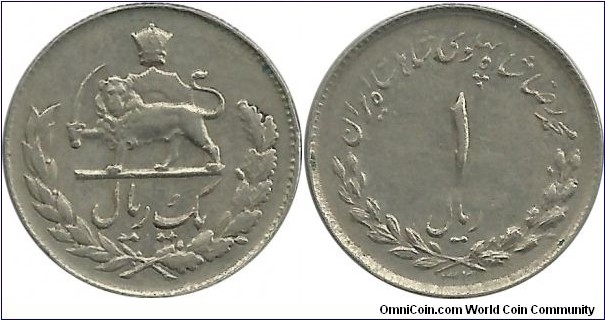 IranKingdom 1 Rial SH(13)32 (1953) M. RezaShah