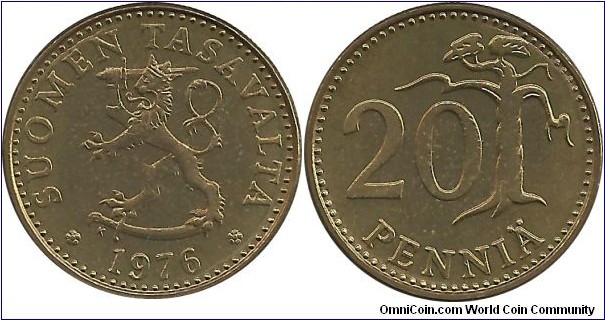 Finland 20 Penniä 1976