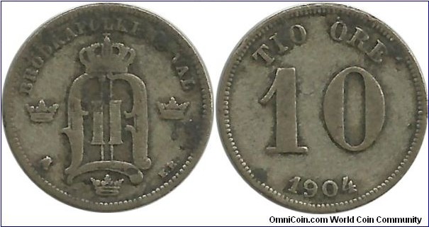 Sweden 10 Öre 1904