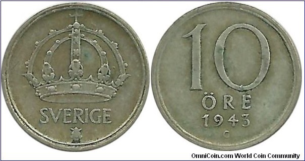 Sweden 10 Öre 1943