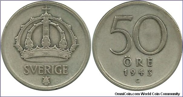 Sweden 50 Öre 1943