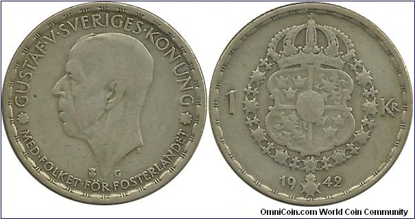 Sweden 1 Krona 1942