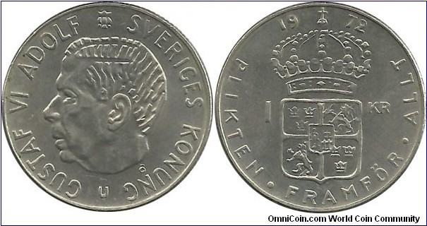 Sweden 1 Krona 1972