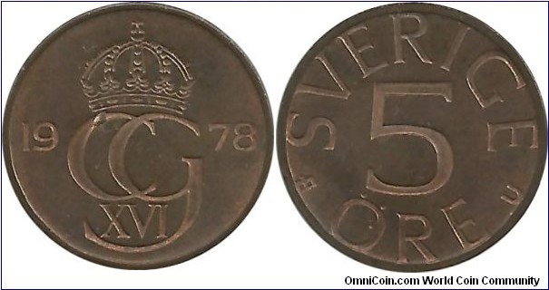 Sweden 5 Öre 1978