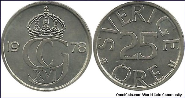 Sweden 25 Öre 1978