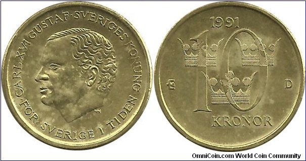 Sweden 10 Kronor 1991