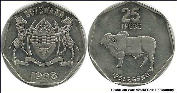 Botswana 25 Thebe 1998