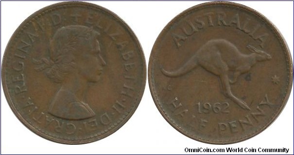 Australia ½ Penny 1962