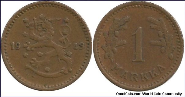 Finland 1 Markka 1943