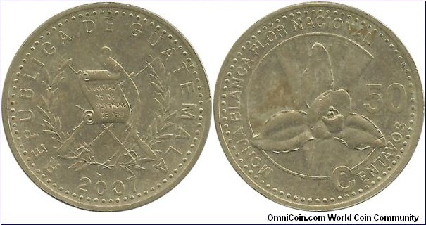 Guatemala 50 Centavos 2007