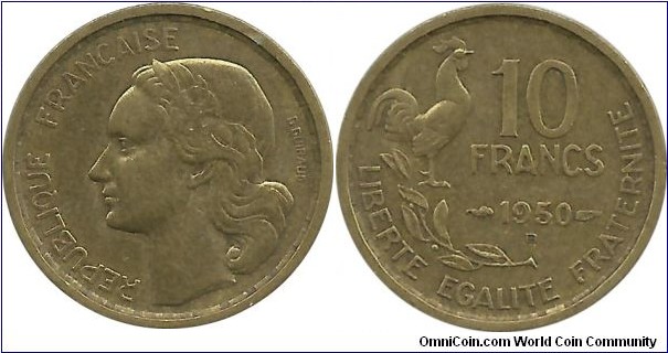 France 10 Francs 1950B