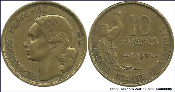 France 10 Francs 1953B