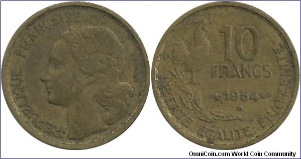 France 10 Francs 1954B