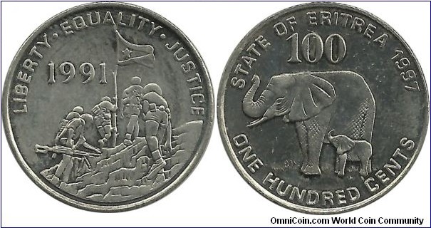 State of Eritrea 100 Cents 1991