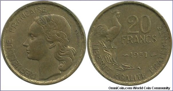 France 20 Francs 1951