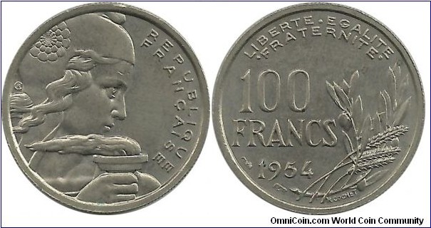 France 100 Francs 1954