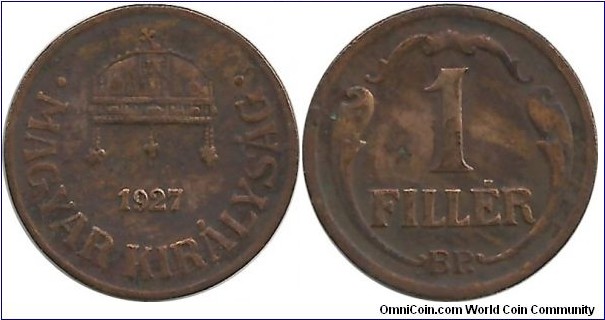 Hungary-Kingdom 1 Filler 1927