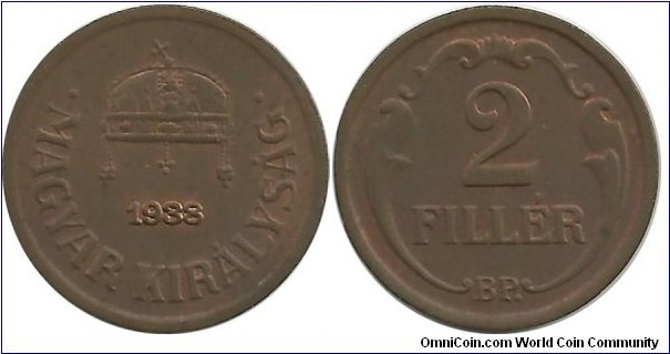 Hungary-Kingdom 2 Filler 1938