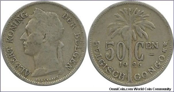 BelgianCongo 50 Centimen 1926