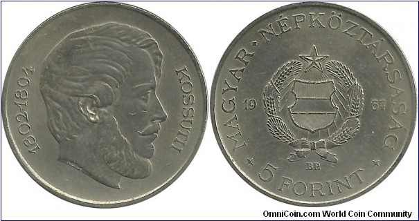PRHungary 5 Forint 1967 - Diameter: 27.5 mm