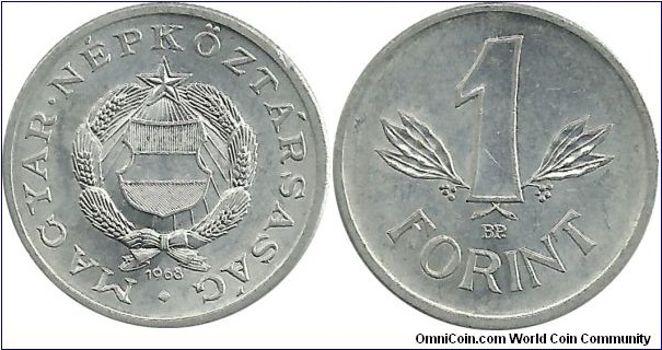 PRHungary 1 Forint 1968 - Diameter: 22.8 mm