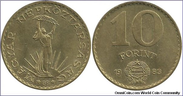 PRHungary 10 Forint 1983 - Diameter: 25.4 mm