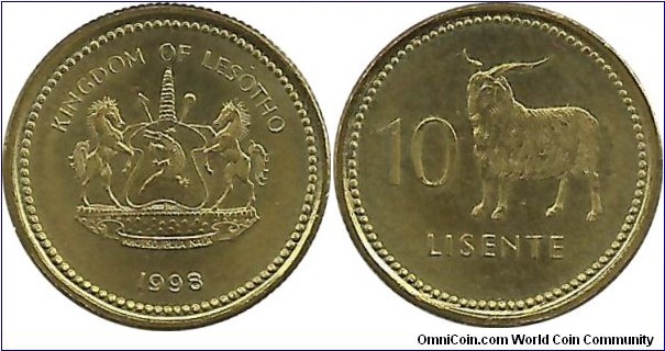 Lesotho 10 Lisente 1998