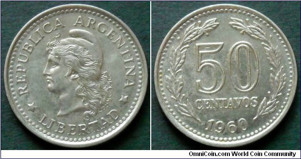 Argentina 50 centavos.
1960