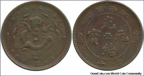 China-Empire 10 Cash ND Y#150.4 (Kiang Si)