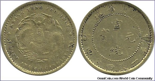 China-Empire 20 Cents ND(1909-11) Kwang-Tung -Fake-
