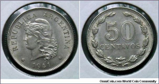 Argentina 50 centavos.
1941