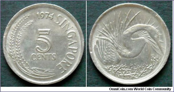 Singapore 5 cents.
1974