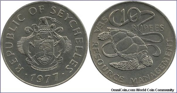 Seychelles 10 Rupees 1977