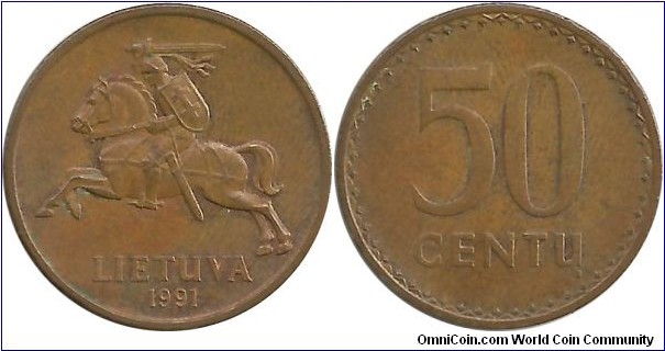 Lithuania 50 Centu 1991