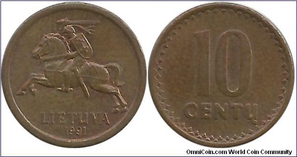 Lithuania 10 Centu 1991