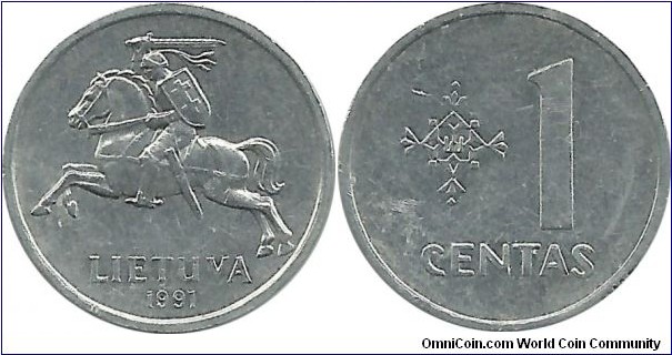 Lithuania 1 Centas 1991