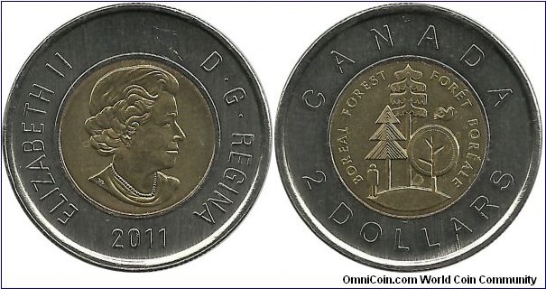 Canada 2 Dollars 2011-Boreal Forest