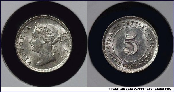 Q Victoria 1898 5cts Silver Silver