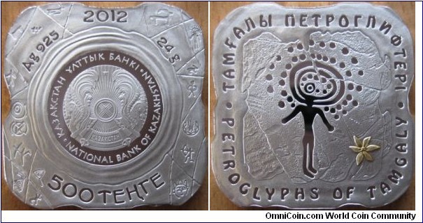 500 Tenge - Tamgaly petroglyphs - 24 g Ag .925 Proof - mintage 5,000
