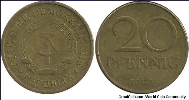 Germany-DDR 20 Pfennig 1969