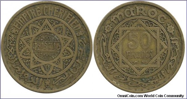 Morocco 50 Francs 1371