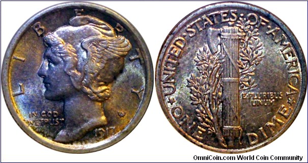 1917 'Mercury' dime