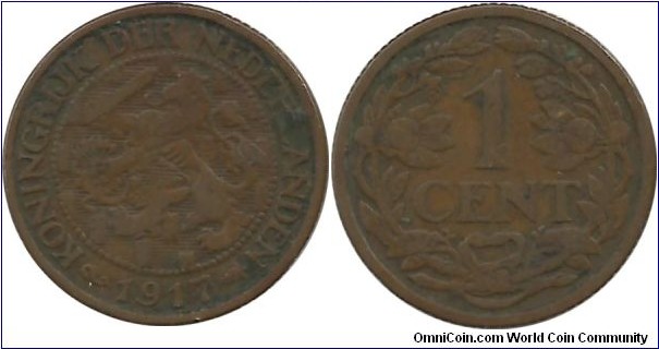 Nederland 1 Cent 1917