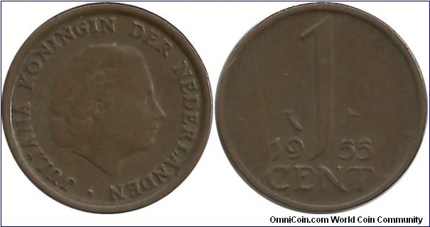 Nederland 1 Cent 1955