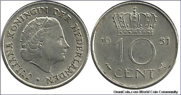 Nederland 10 Cent 1951