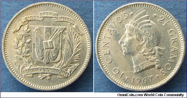 Copper-Nickel; 
obverse : coat of arms;
reverse: native princess;
Die break on obverse, 2 'o clock