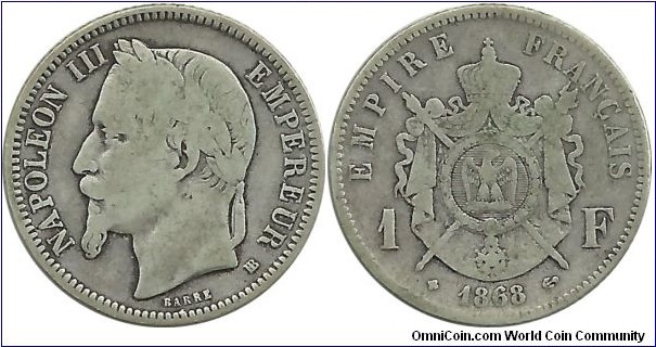 France 1 Franc 1868BB