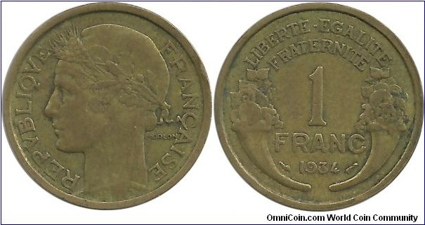 France 1 Franc 1934