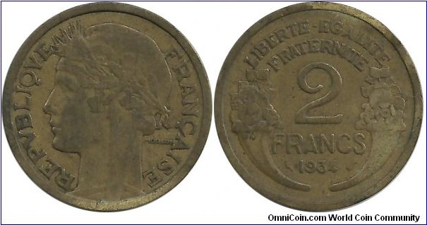 France 2 Francs 1934